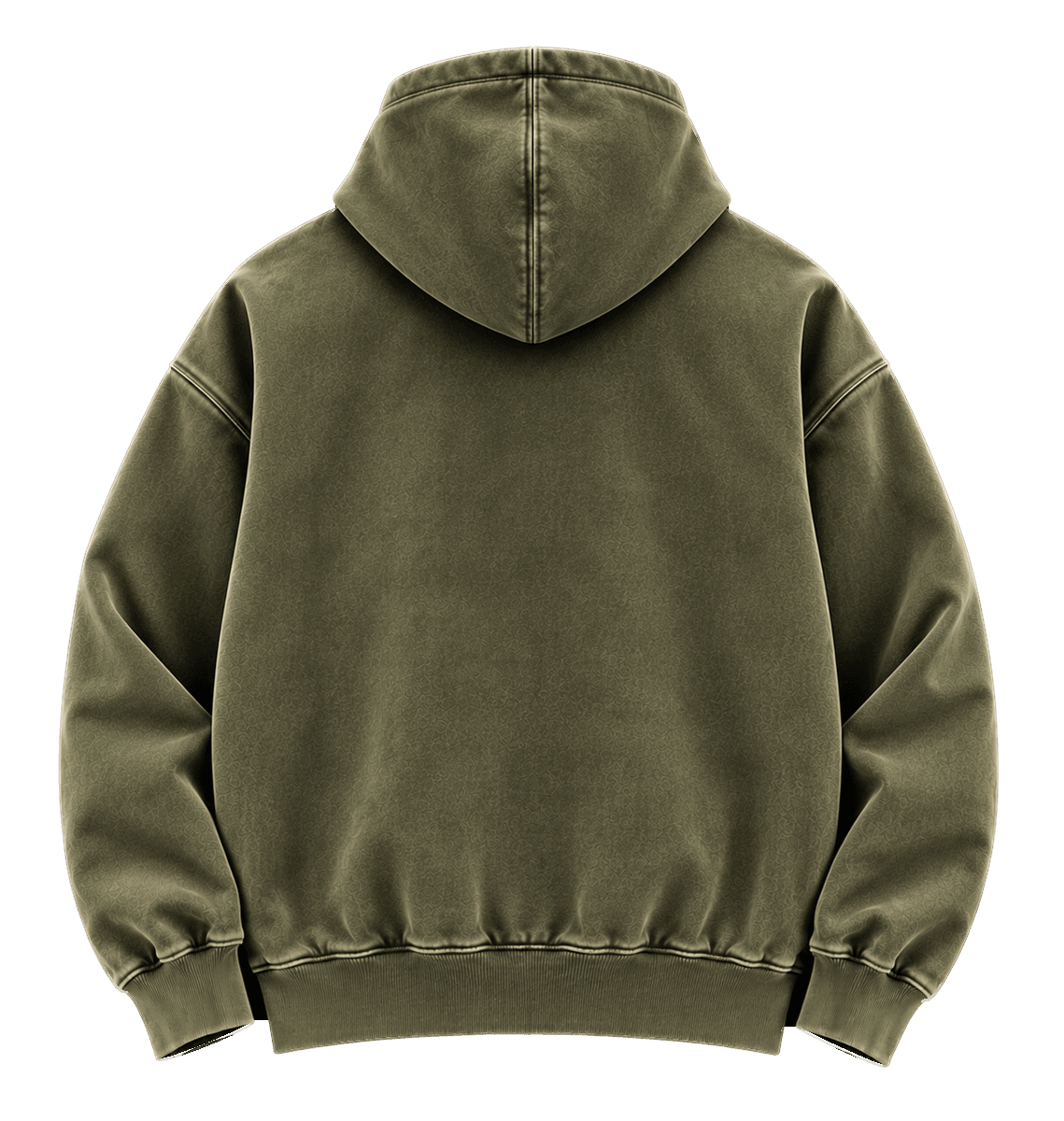 Washed Hoodie, olive, back