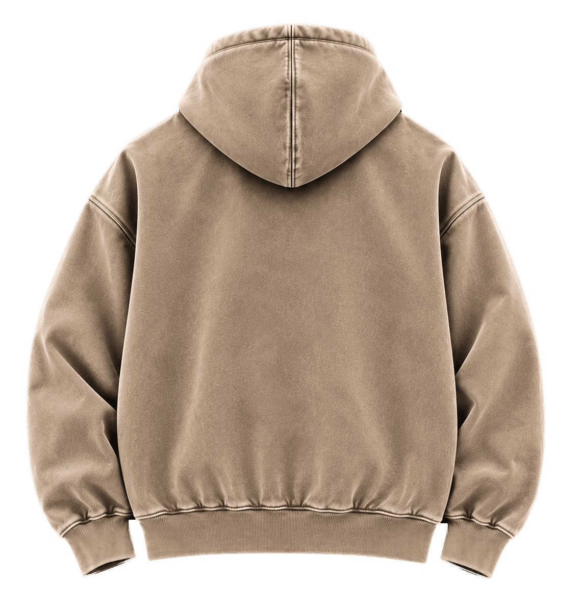 Washed Hoodie, tan, back